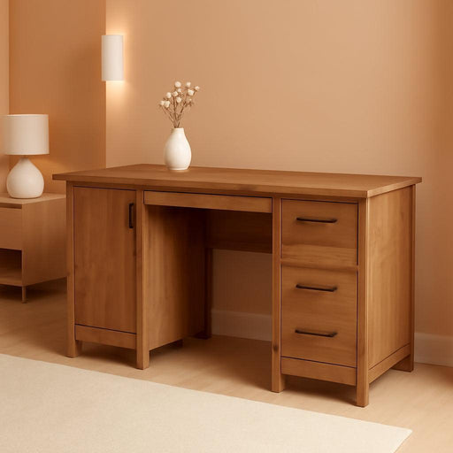Cannery Bridge Desk Sindoori Mango Featuring Drawers