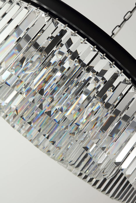 Black 39 Inch Crystal Chandelier Contemporary Lighting