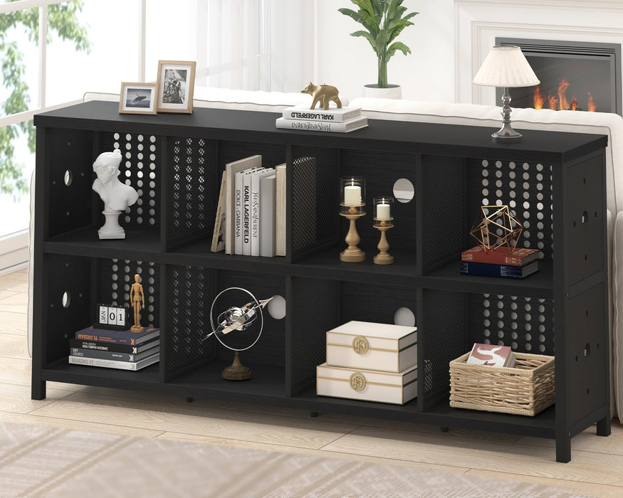 Black 63 Inch Multifunctional Industrial Bookshelf Storage