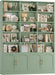 82.3" Triple Wide Bookshelf, Tall Bookcase with 4 Doors, Green