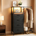 Black Dresser Featuring Reversible Hanging Rack LED