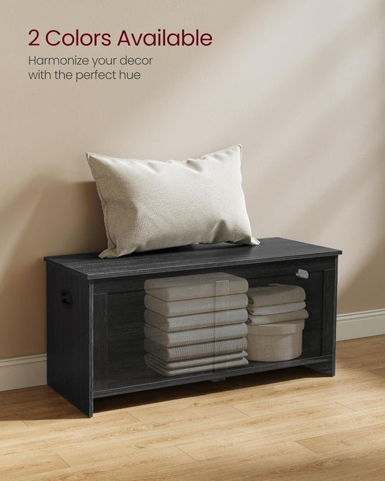 Charcoal Gray Storage Bench With 39Inches Capacity