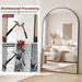 72" X 44" Arched Full Length Floor Mirror, Aluminum Frame, Black