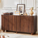 58 Inches Walnut Fluted Sideboard Buffet Cabinetry