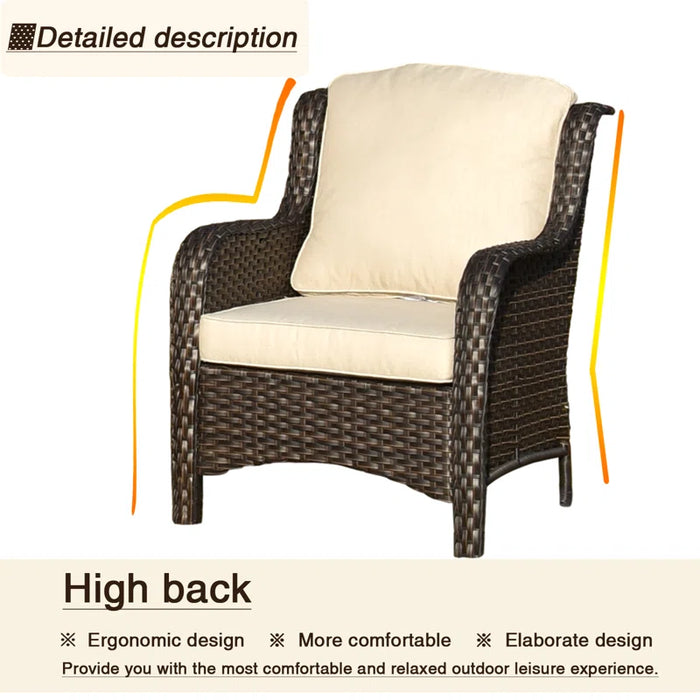 Melanson Patio 5 Piece Rattan Seating Group with Cushions