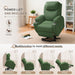 Power Lift Recliner Chair with Massage for Elderly Ergonomic Lounge Chair Classic Single Sofa with 2 Cup Holders Side Pockets Home Theater Seat (Corduroy, Green)