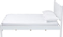 Malaya Modern White Wood Full Platform Bed with Scalloped Edges