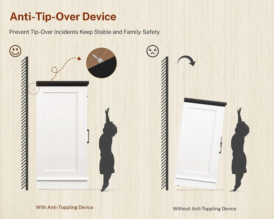 63'' Buffet Cabinet with Storage & 2 Adjustable Shelves, Modern Sideboard Cabinet with 4 Doors, Coffee Bar Cabinet, White