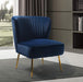 Navy Velvet Wingback Upholstered Chair Gilded Legs