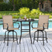 Patio Swivel Barstools Outdoor Chairs Set of 4, High Bistro Stools Outdoor Furniture, All-Weather Patio Stools for Outside, Beach, Lawn, Poolside and Garden, Black/Brown