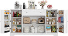 White Buffet Cabinet With Expansive Storage Drawers