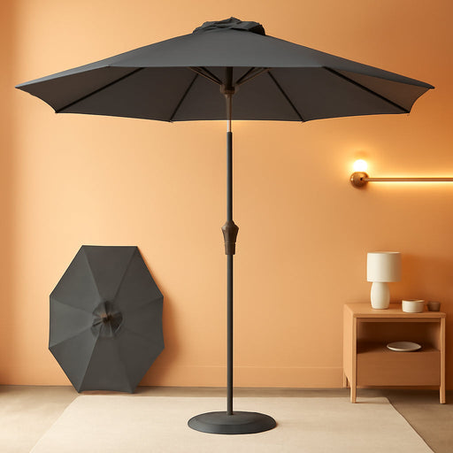 10 Ft Outdoor Patio Umbrella W/Tilt and Crank, Gray