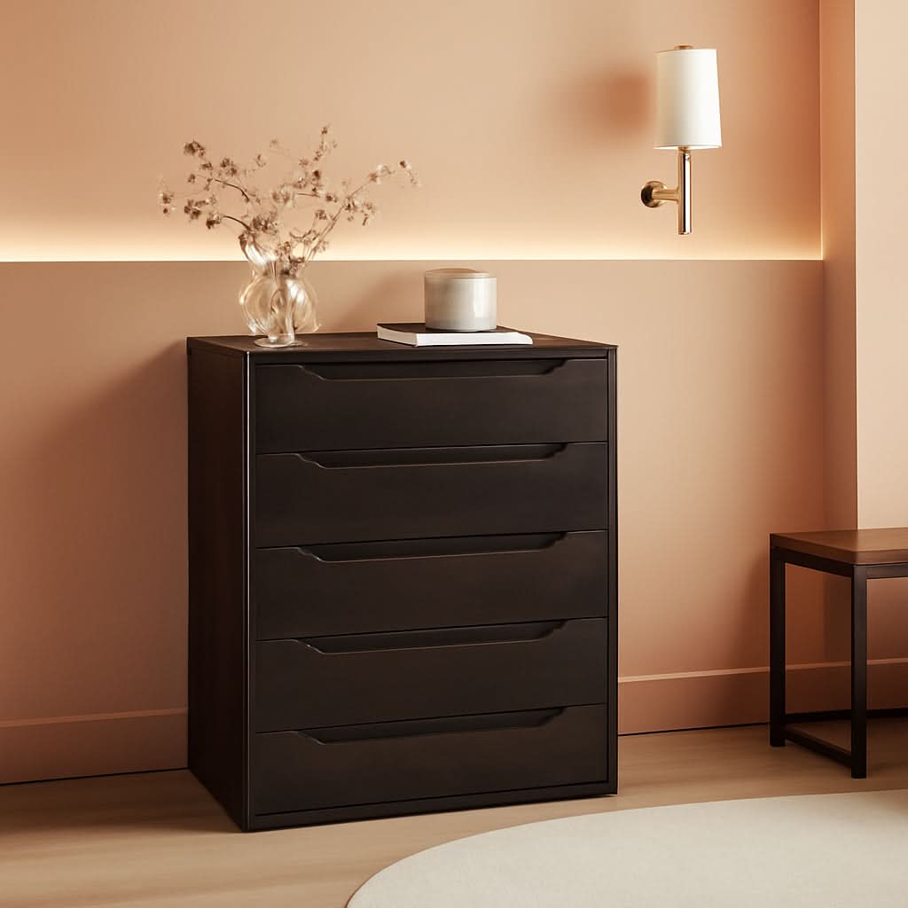 dark brown 4 drawer dresser Jenny Lind 4-Drawer Solid Wood Dresser