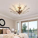 5 - Light Vintage Crystal Chandelier Modern Bronze Branche Ceiling Light Fixture Farmhouse for Kitchen Dining Room Living Room Bedroom Hallway Foyer