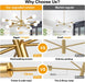 Height Adjustable Brushed Gold 12 Light Chandeliers
