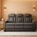 Next-Gen Durapella Modern Faux Leather Power Reclining Sofa with Adjustable Headrest, Gray