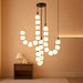 Modern Chandeliers LED Dimmable Light Acrylic Balls Ceiling Pendant Lighting for Living Room Dining Room Bedroom Adjustable Hanging Lights 70 Watts, Balck Lamp