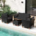 8 Piece Outdoor Conversation Set, Patio Cushioned Chairs (2, Black)