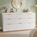 Fluted 9 Drawers Dresser, 63'' Wide Modern Chest of Drawers with round Edge & Metal Handle, Wood Drawer Organizer for Bedroom, Living Room, White