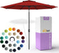 – the Lean 9 Ft Patio Umbrella with 10-Year-No-Fade Acrylast Acrylic Fabric, Auto-Tilt and 8 Reinforced Ribs for Deck, Pool, Garden, Hotel & Cafes – Regatta Red Canopy, Black Pole