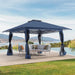 13’X13’Pop up Gazebo, Outdoor Gazebo Tent with W/ Netting Walls, Double Vented Roof Canopy, Navy Blue