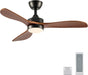 42 Inch Black Contemporary Residential Ceiling Fan