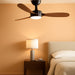 Contemporary 42 Inch Black Wooden Ceiling Fan Remote