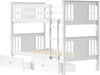 Premium Solid Hardwood Twin Bunk Bed IntegratedDrawers