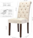 Tufted Dining Chairs Set of 6, Upholstered Parsons Dining Room Chairs, Fabric Kitchen Side Chair with Wood Legs, Beige
