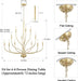 Modern Gold Chandelier for Dining Room,12-Light Gold Chandeliers,34 Inch Large Industrial Hanging Light Fixture for High Ceilings for Living Room, Kitchen, Entryway,Foyer