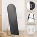 Arched Full Length Mirror with Stand, Full Length Mirror for Bedroom, Cloakroom, Living Room, Aluminum Alloy Thin Frame, 64"X21" Large, Floor Standing Tall, Black