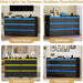 47.2" Modern Black Dresser with Power Outlet and LED Lights
