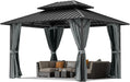 10x12 Aluminum Gazebo With Gray DoubleGalvanized Roof