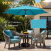 9Ft Patio Umbrella Outdoor - Table Umbrella with Push Button Tilt and Crank, UV Protection, 6 Sturdy Ribs, Market Umbrella for Garden, Deck, Backyard, Lawn, Pool and Beach(Aqua Blue)