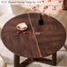 47" round Dining Room Table for 4-6 with Wooden Pedestal, Dark Walnut | Dinner Tables, Triangular Structure Wooden Pedestal Stable Base, Curved Table Edge, Circle Kitchen Tables for Dining Room