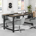 70.8” Executive Desk, Large Office Computer Desk with Thicken Frame, Modern Simple Workstation Business Furniture for Home Office, Vintage Grey/Black