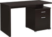 Home Furnishings - Irving - Engineered Wood - 47-Inch 2-Drawer Computer Desk with File Cabinet, Rectangular Desk with Smooth Top, and Plastic Glides - Home Office - Cappuccino - 800109