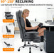 Big and Tall Office Chair, Executive Leather Office Chair with Footrest, 400Lbs Ergonomic Gaming Chair for Adults, Wide Seat Computer Desk Chair with Lumbar Support, 150 Degree Reclining, Gray