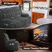 Loveseat Recliner Sofa, 2 Seater Minimalist Style Fabric Manual Pull Tab Reclining Loveseat with USB Charge Ports, Cup Holders, Recliner Love Seat Couches for Living Room, RV, Gray