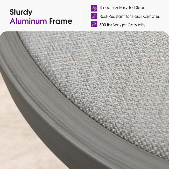 Outdoor Swivel Counter Stools Set of 2 with Back Light Grey
