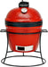 Joe Jr 13.5-Inch Portable Ceramic Charcoal Grill with Grill Stand, Stainless Steel Cooking Grate, Heat Deflectors and Ash Tool in Red, Model KJ13RH