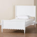 Roni Modern White Wood Twin Platform Bed with Scalloped Edges