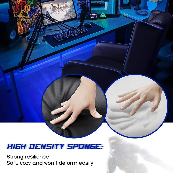 Gaming Recliner Chair for Adults, PU Leather Home Theater Seating Video Game Chairs for Living Room Ergonomic Racing Style Single Movie Gamer Lounge Sofa