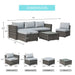 Eudy 6 Piece Rattan Sectional Seating Group with Cushions
