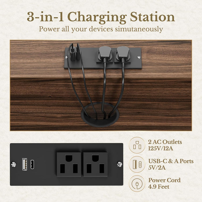 Electric Height Adjustable Desk 48 Inches Bookcase