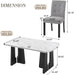 5-Piece Dining Table Set, 63" Faux Marble Table and 4 Chairs