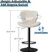 Bar Stools Set of 2 Modern Swivel Bar Chairs, Counter Height Faux Leather Metal Barstools, Upholstered Island Chairs with Back and Footrest, Beige