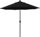 12-Year-Non-Fading, 9Ft Premium Sunbrella Patio Umbrella, Hand-Crank, Button-Tilt, Black Frame, Black Fabric