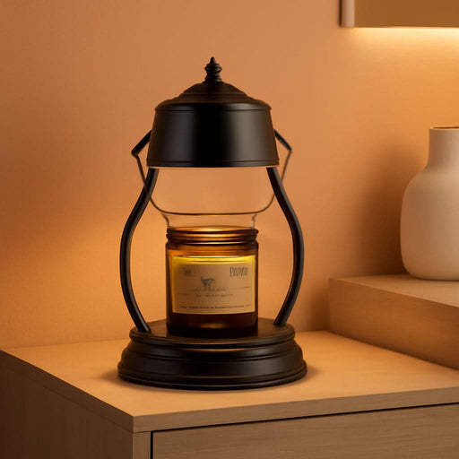 Candle Warmer Lamp, Dimmable Candle Warmer Lantern with Timer, Birthday Gifts for Women Mom, Dad and Fathers, House Warming Gifts, Black Large Lantern Candle Lamp for New Home Bedroom Decor