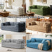 Azure 78.7in Corduroy Convertible Sleeper Sofa Bed